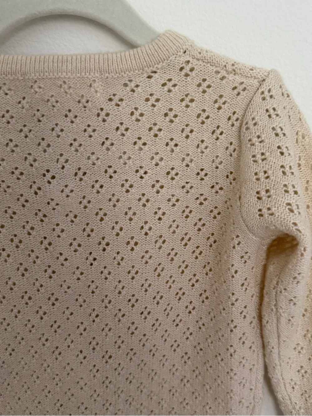 Quincy Mae Openwork Knit Baby Cardigan - Beige 12-18 months NWOT
